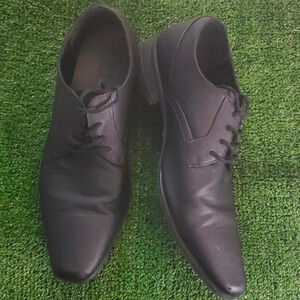 Calvin Klein Mens Dress/Casual Textured Look Tie Shoes